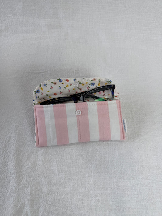 Pink Stripes Glasses Case