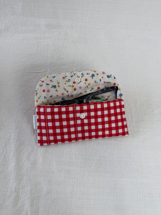 Red Gingham Glasses Case