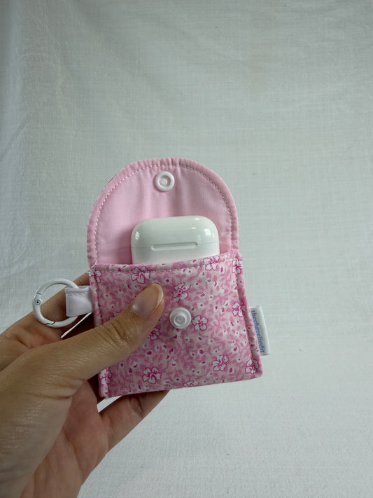Pink Hibiscus Earbuds Case