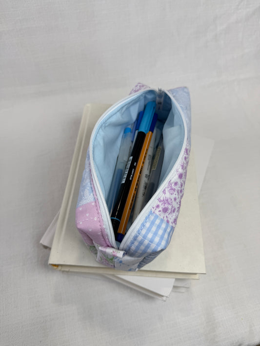 Purple Patchwork Pencil Pouch