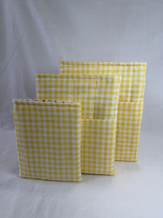 Yellow Gingham Book Sleeve