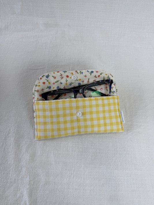 Yellow Gingham Glasses Case