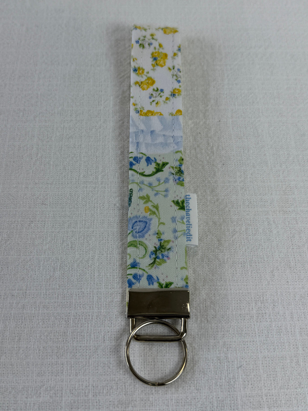 Yellow Patchwork Keychain Wristlet