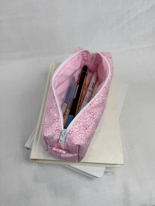 Pink Hibiscus Pencil Pouch