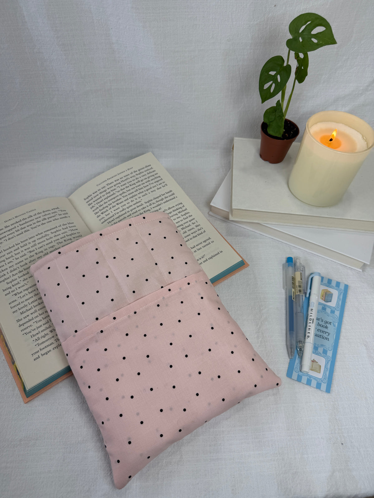 Polkadots on Pink Book Sleeve