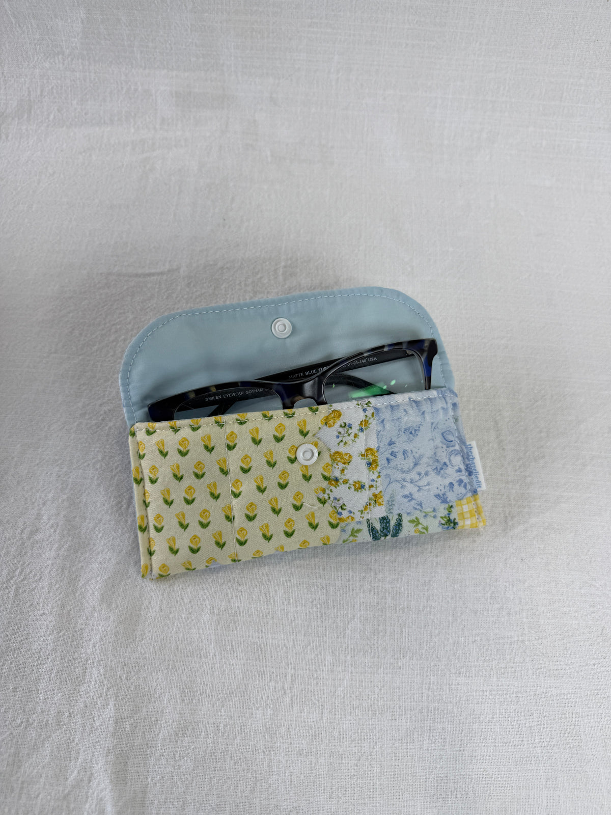 Yellow Patchwork Glasses Case