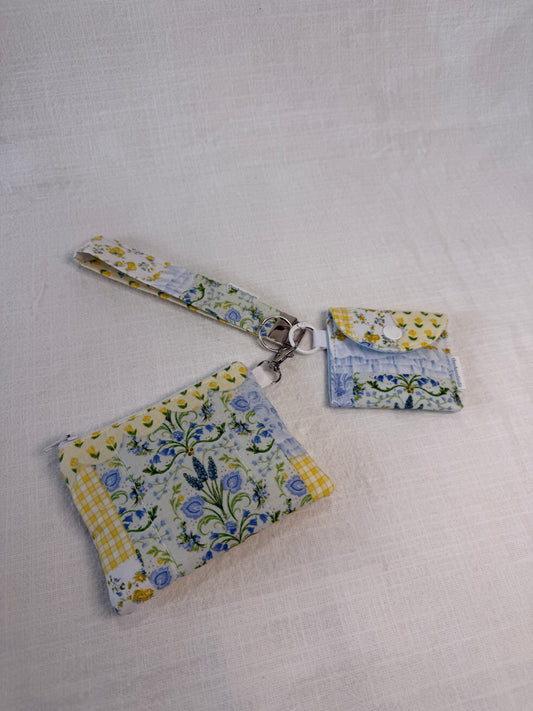 Yellow Patchwork Keychain Wallet