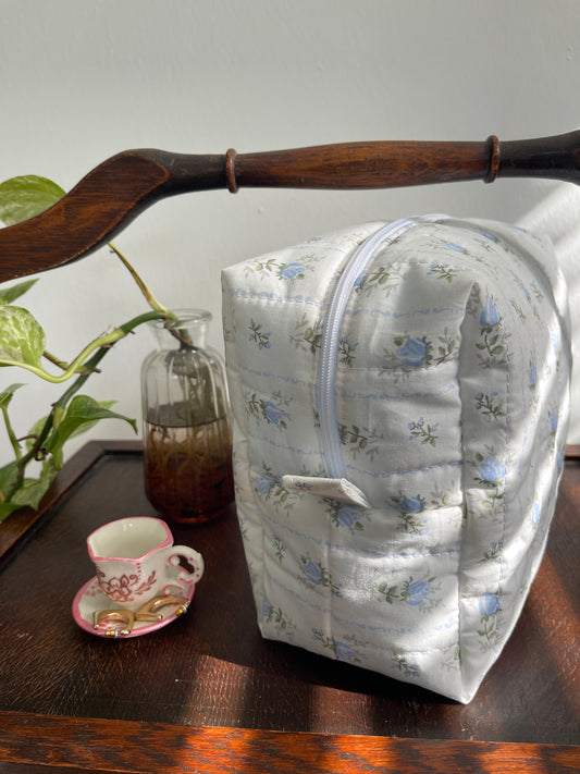 Blue Roses Makeup Bag