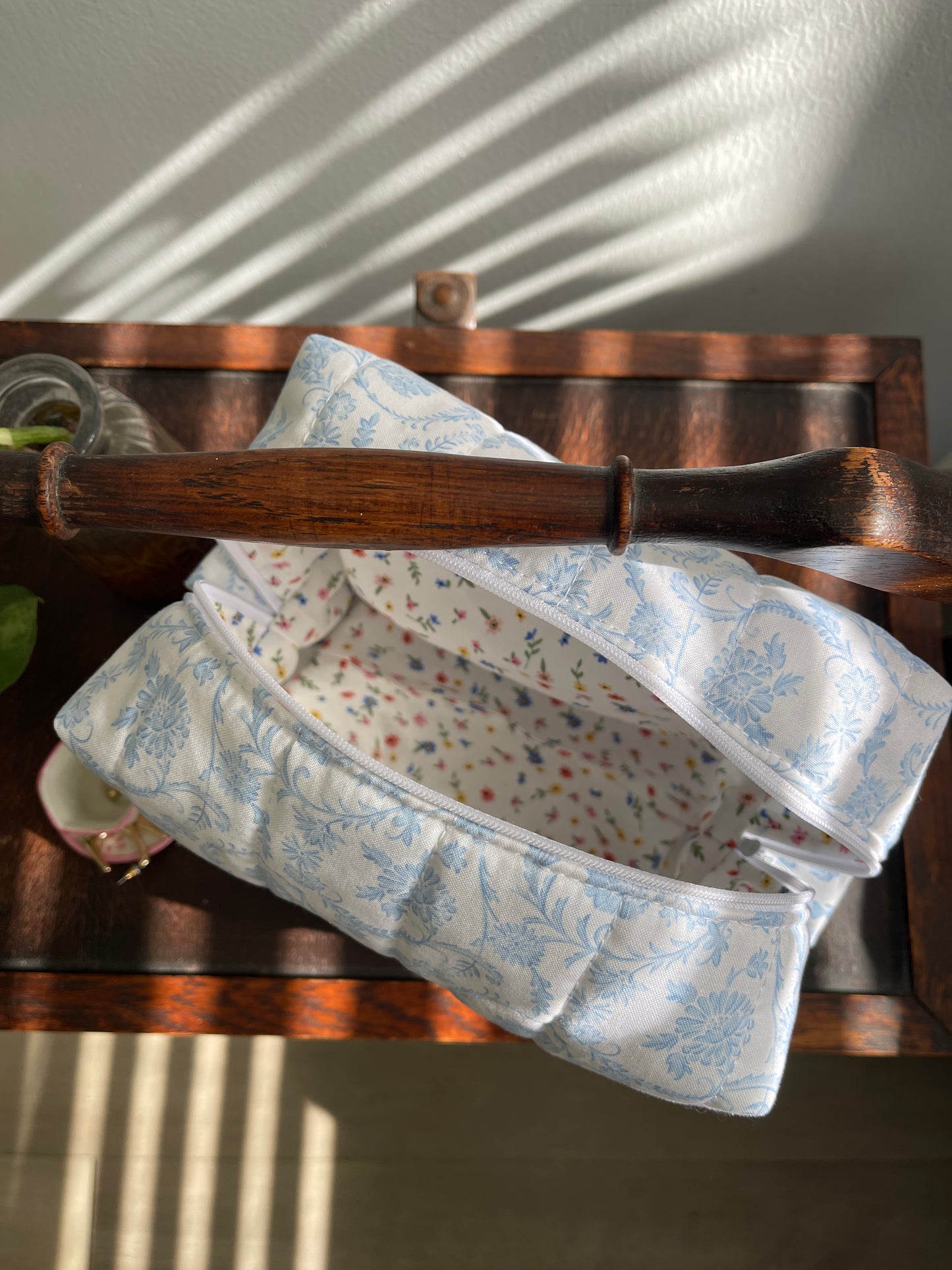 Vintage Blue Makeup Bag