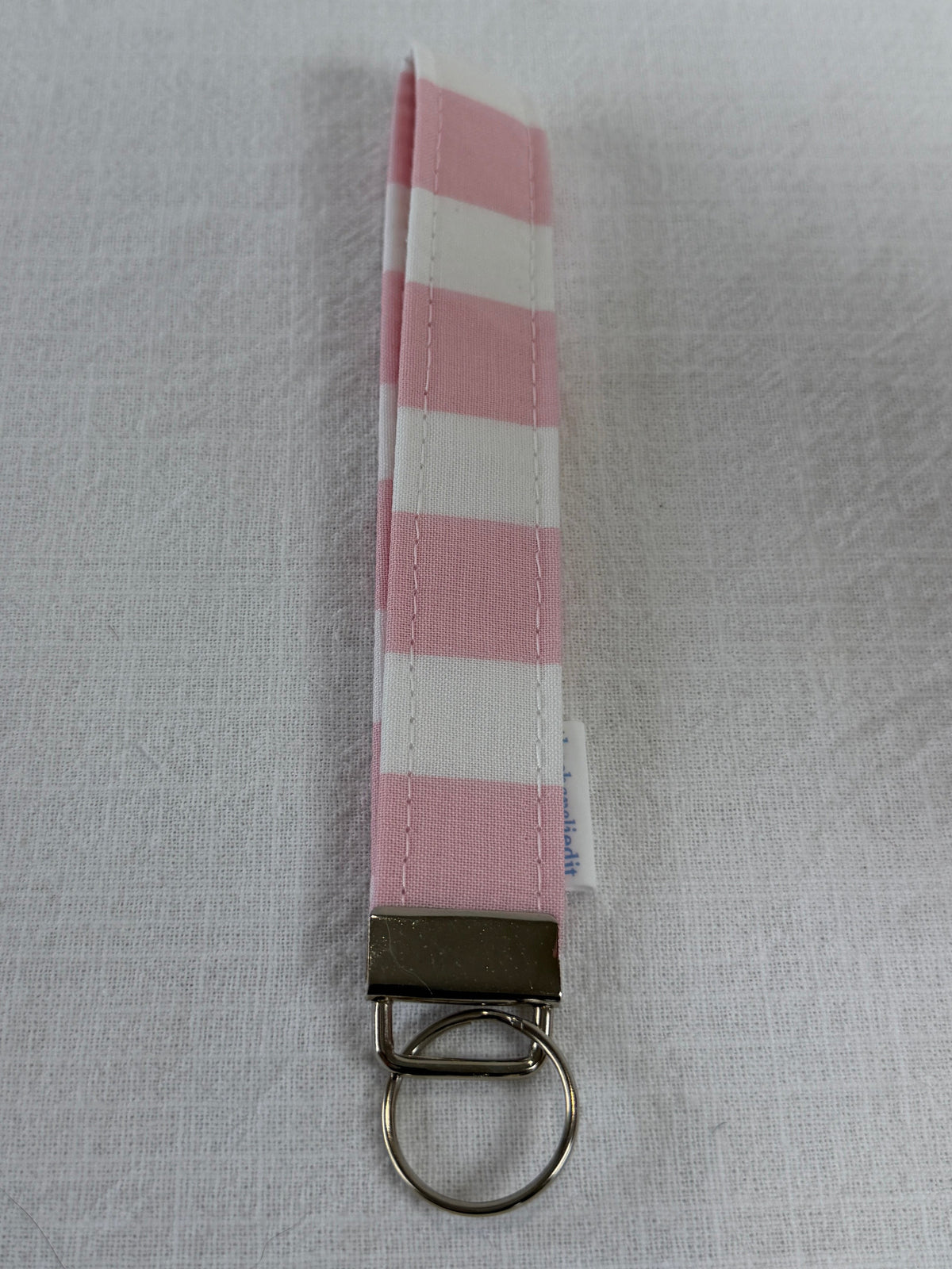 Pink Stripes Keychain Wristlet
