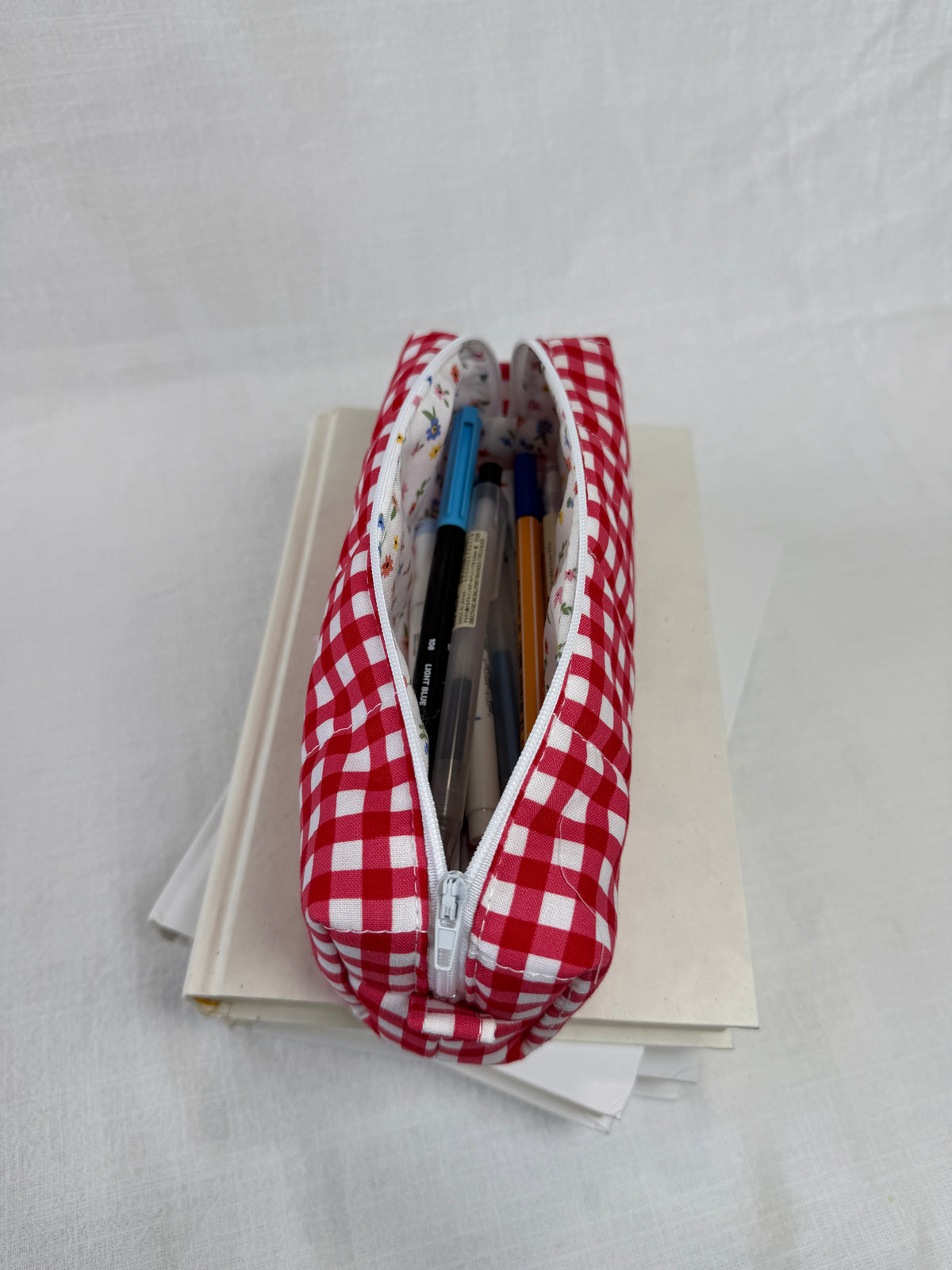 Red Gingham Pencil Pouch