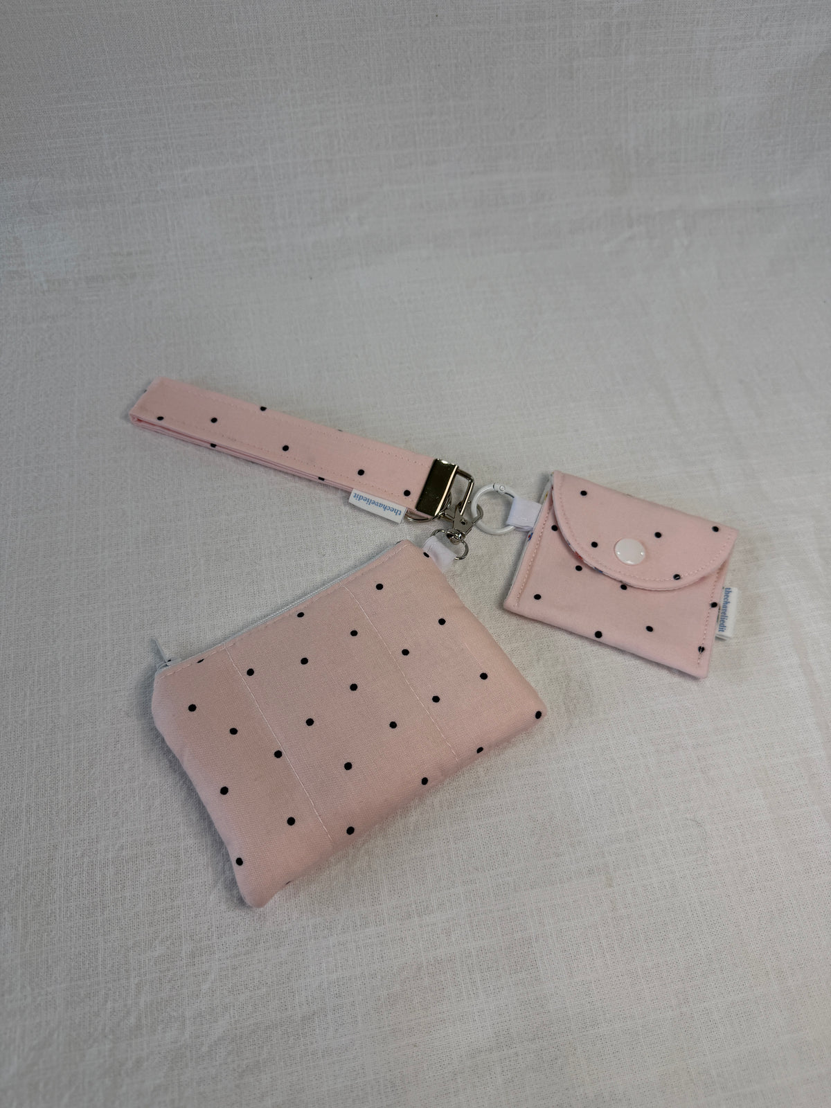 Polkadots on Pink Keychain Wallet