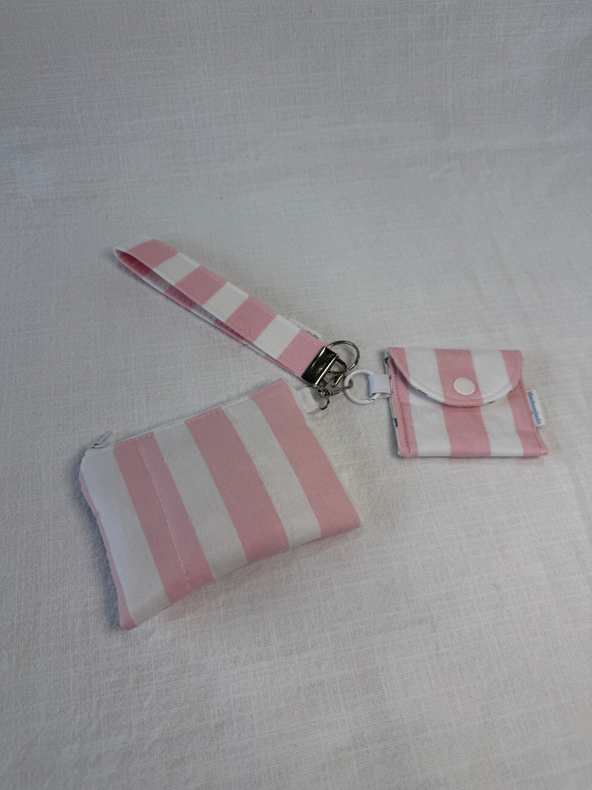 Pink Stripes Keychain Wallet