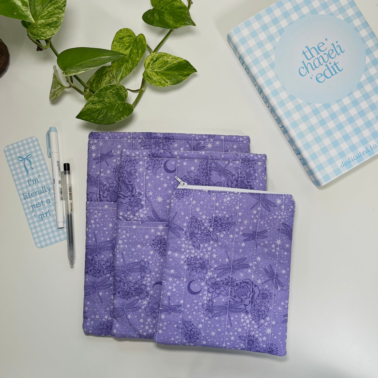 Purple Magic Quilted Book Sleeve