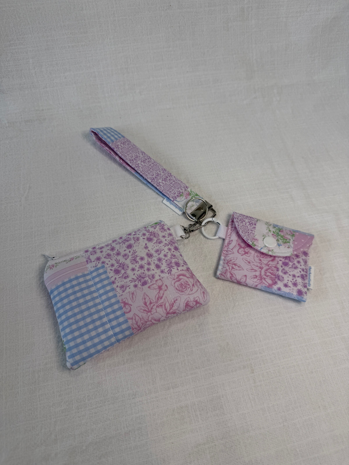 Purple Patchwork Keychain Wallet