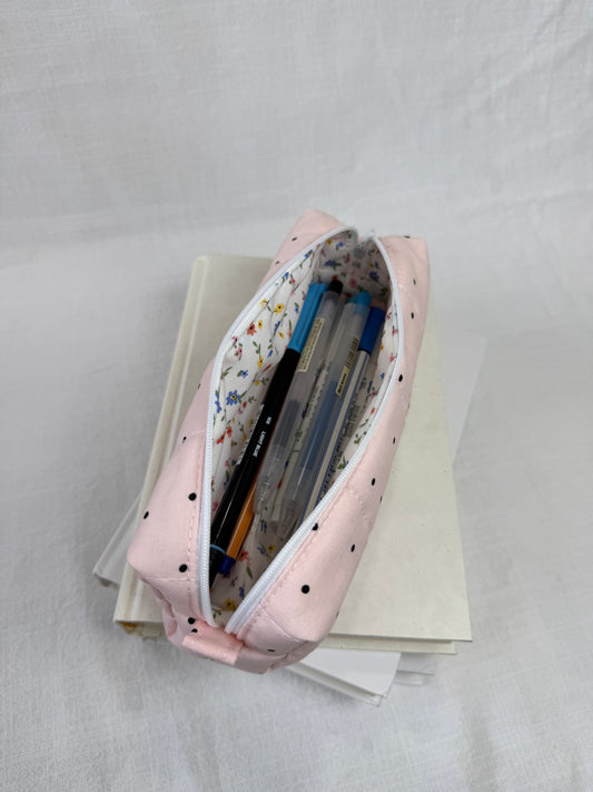 Polkadots on Pink Pencil Pouch