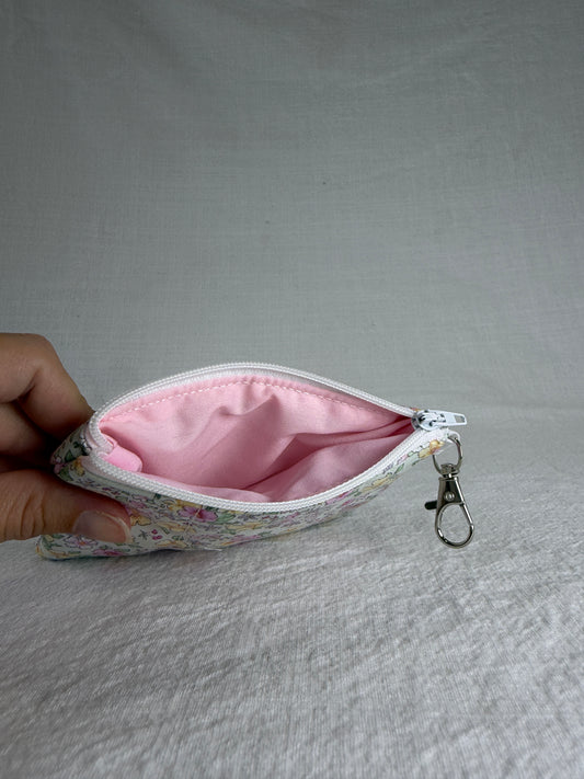Dusty Pink Floral Keychain Wallet