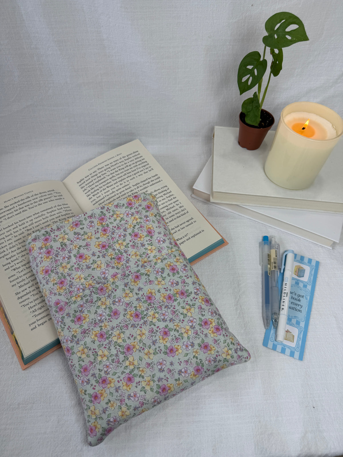 Dusty Pink Flowers Book Sleeve