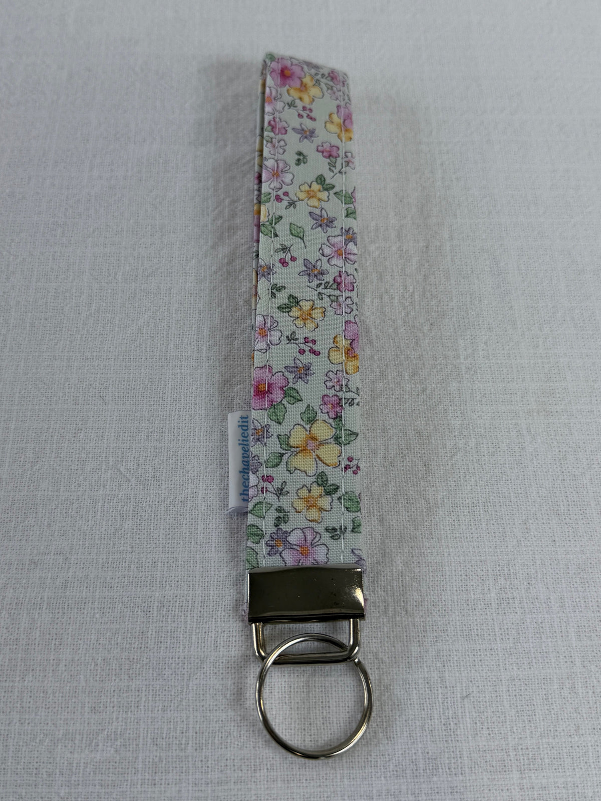 Dusty Pink Flowers Keychain Wristlet