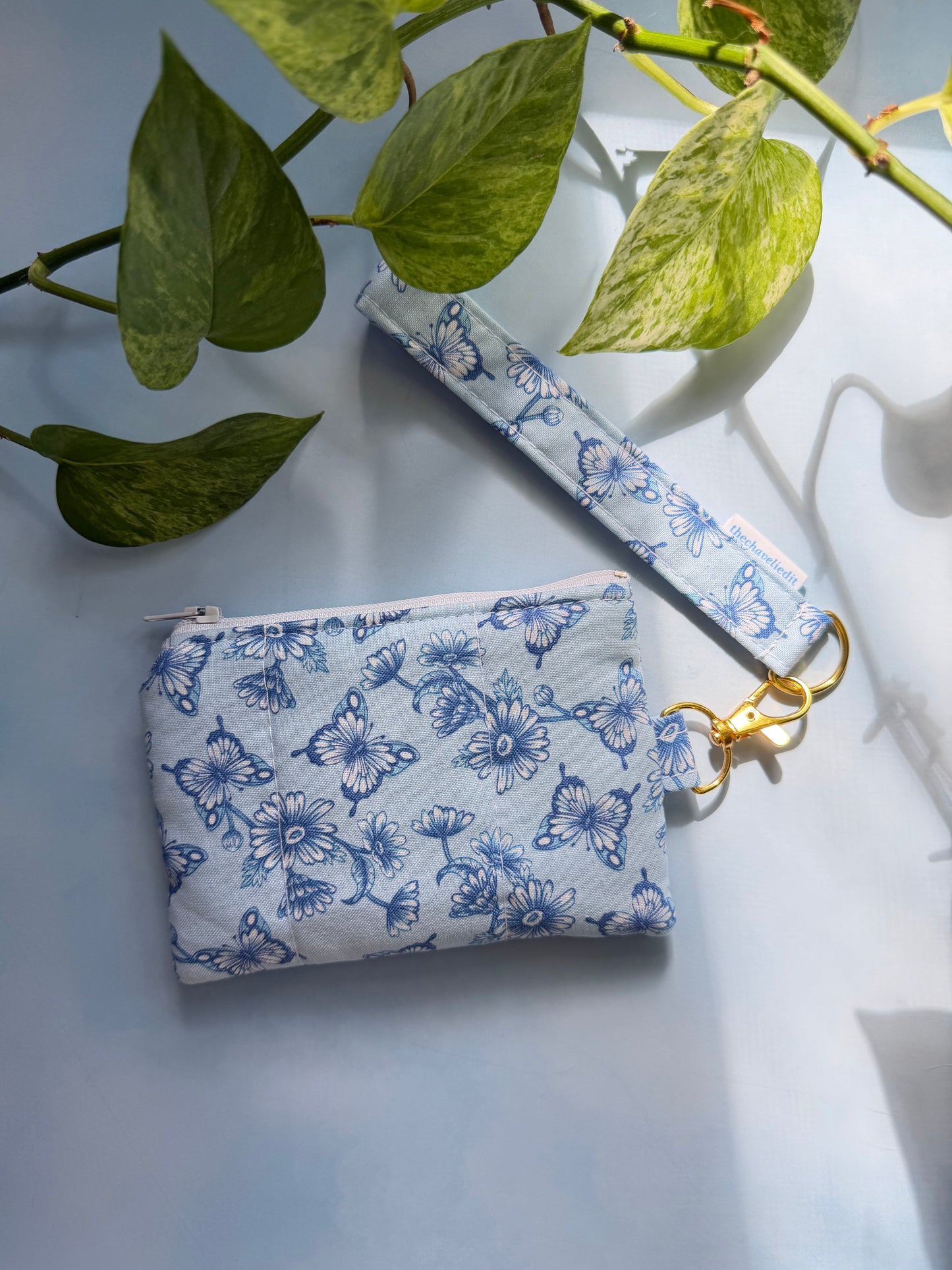 Blue Butterflies Keychain Wallet