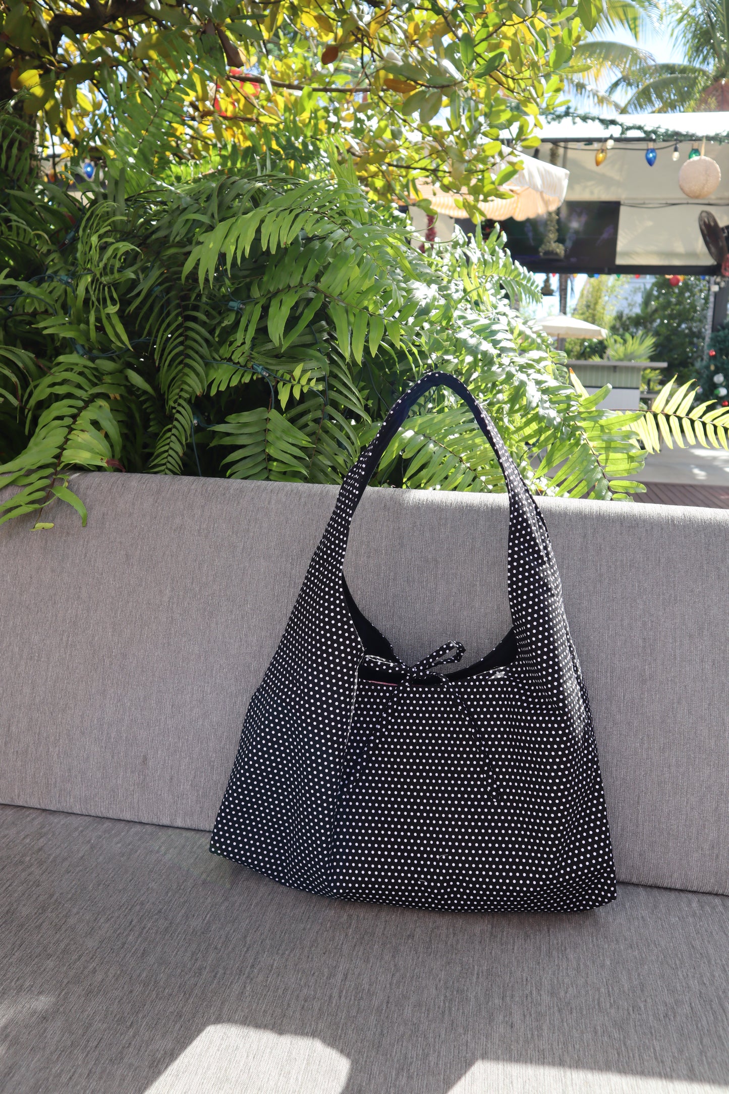 Black Polkadot Tote Bag