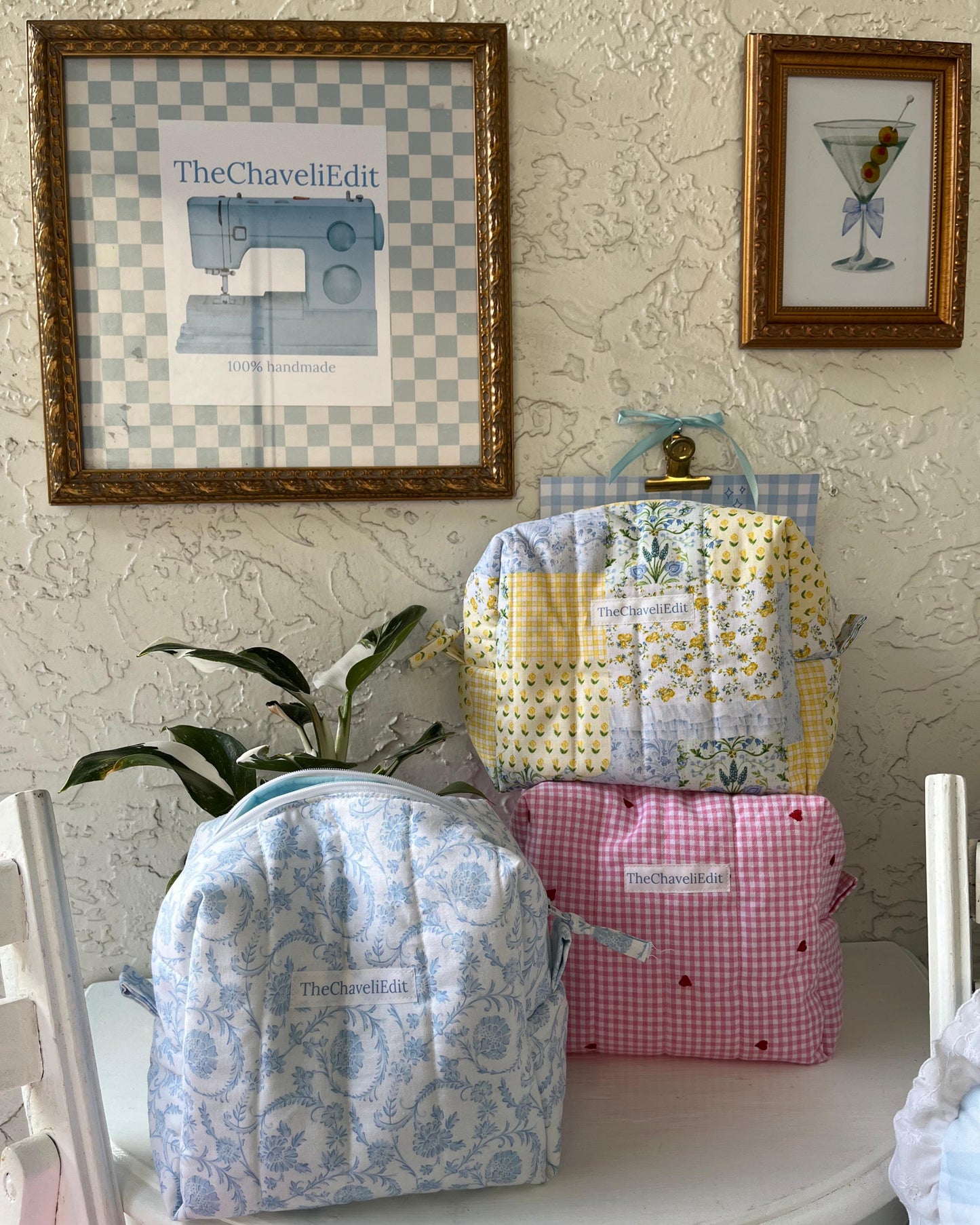 Handmade Quilted MakeUp Bag | Travel Make Up Bag | Makeup Bag | Purse Organizer | Cosmetic Pouch | Bridal Party Gift for Her