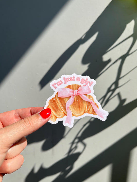 Kindle Stickers, Aesthetic Stickers, I'm Just a Girl Sticker Pink Bow Sticker Pack, Cute Bookish Stickers, Cute Stickers, Croissant Stickers