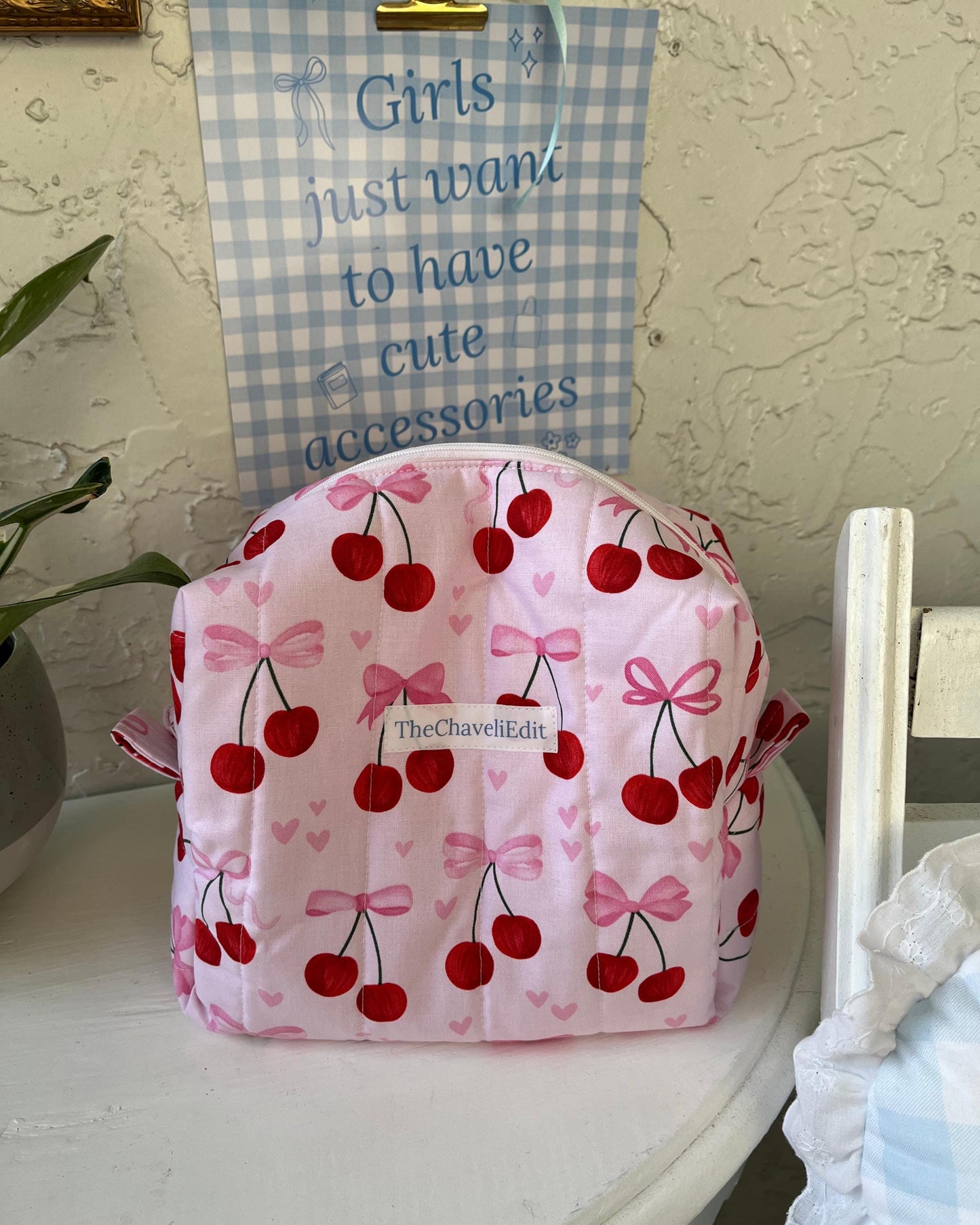 Handmade Quilted MakeUp Bag | Travel Make Up Bag | Makeup Bag | Purse Organizer | Cosmetic Pouch | Bridal Party Gift for Her