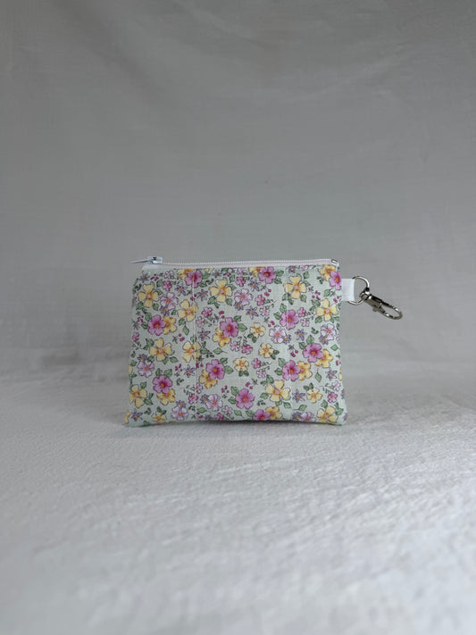 Dusty Pink Floral Keychain Wallet