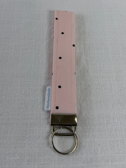 Polkadots on Pink  Keychain Wristlet