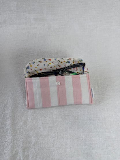Pink Stripes Glasses Case