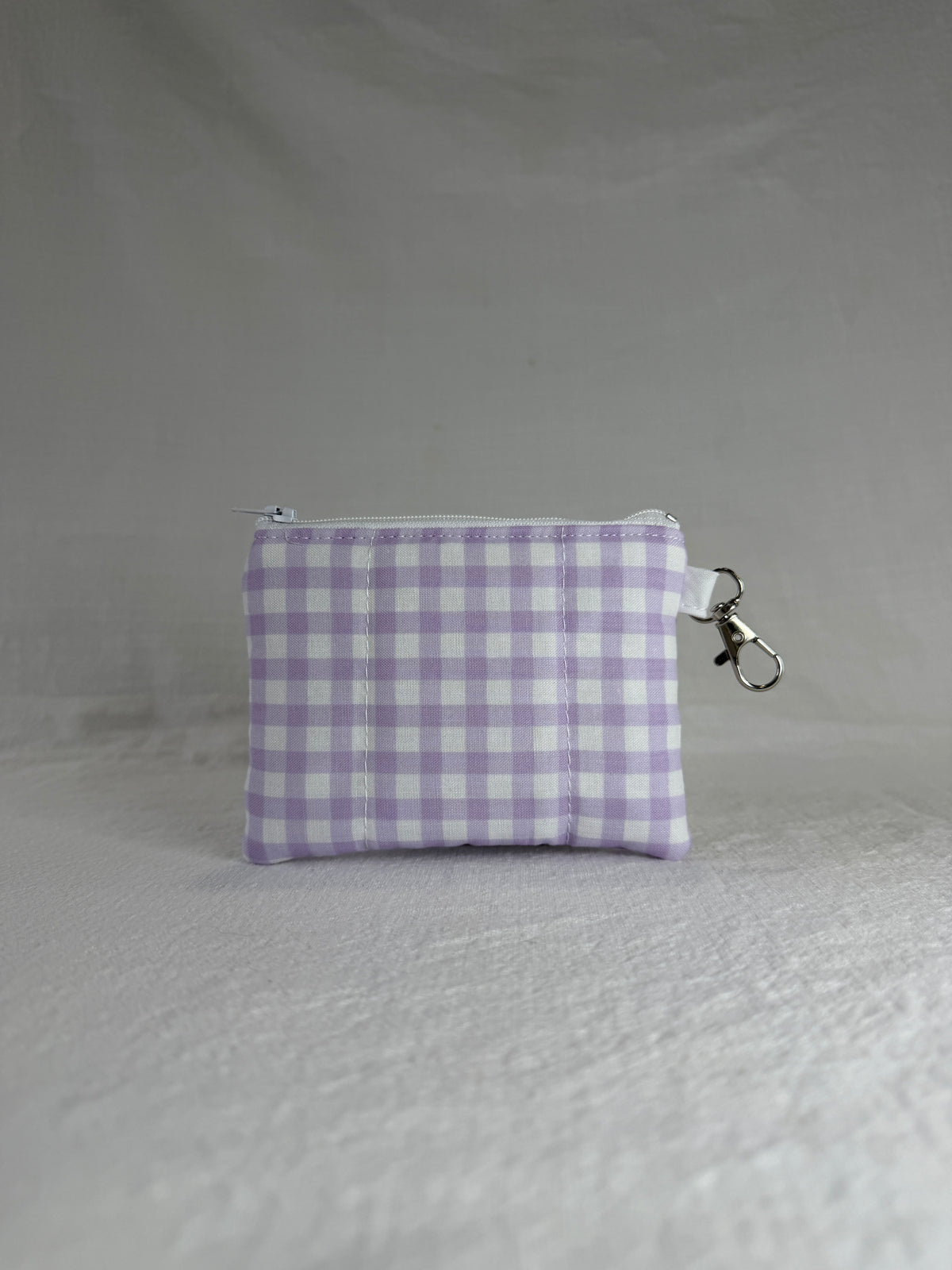 Purple Gingham Keychain Wallet