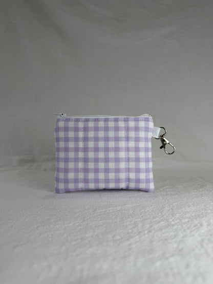 Purple Gingham Keychain Wallet