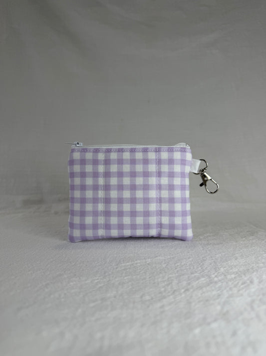 Purple Gingham Keychain Wallet