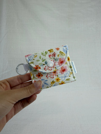 Blue Bow Floral Earbuds Case