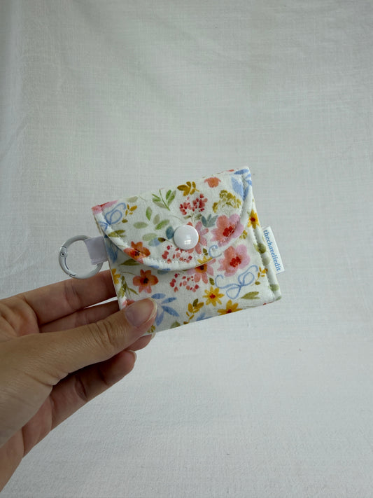 Blue Bow Floral Earbuds Case