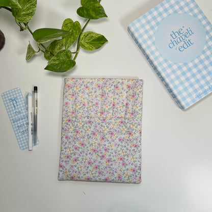 Pastel Floral Quilted Book Sleeve