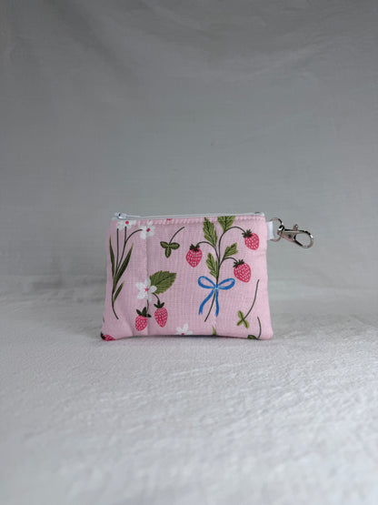 Strawberries and Bows Keychain Wallet