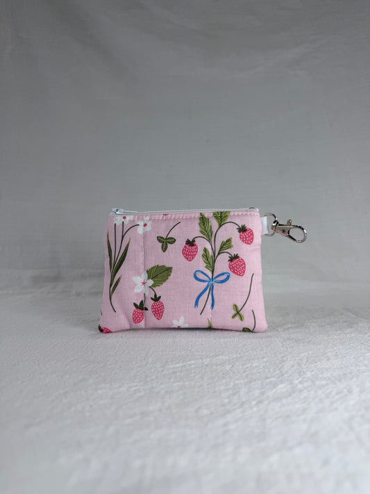Strawberries and Bows Keychain Wallet
