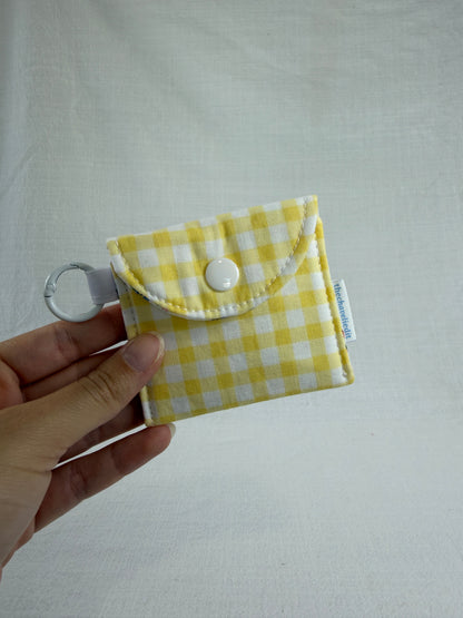 Yellow Gingham Earbuds Case