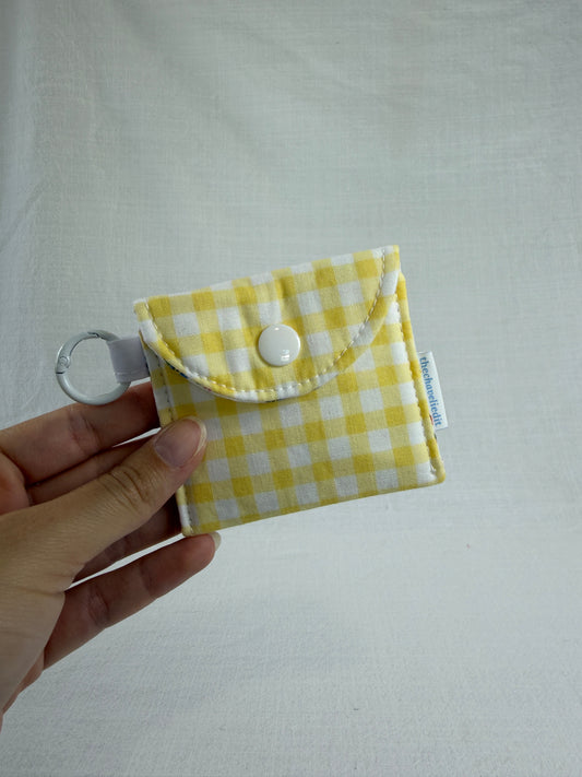 Yellow Gingham Earbuds Case