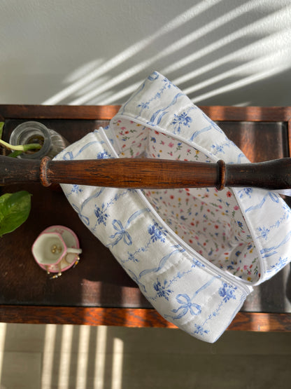 Blue Bows Makeup Bag