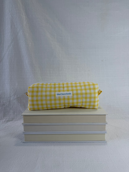 Yellow Gingham Pencil Pouch