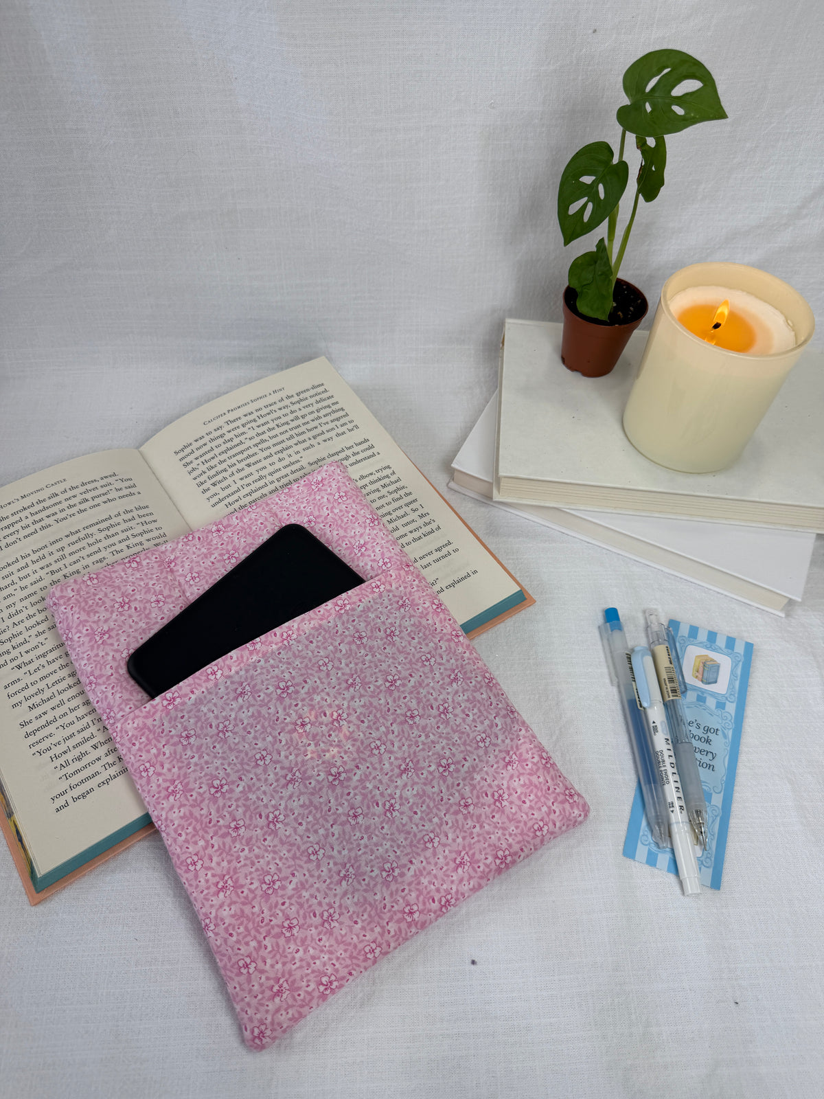 Pink Hibiscus Book Sleeve