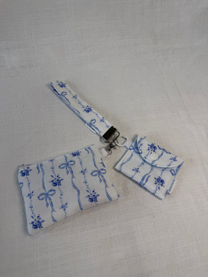 Blue Bows Keychain Wallet