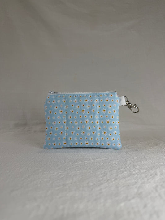 Daisies on Blue Keychain Wallet