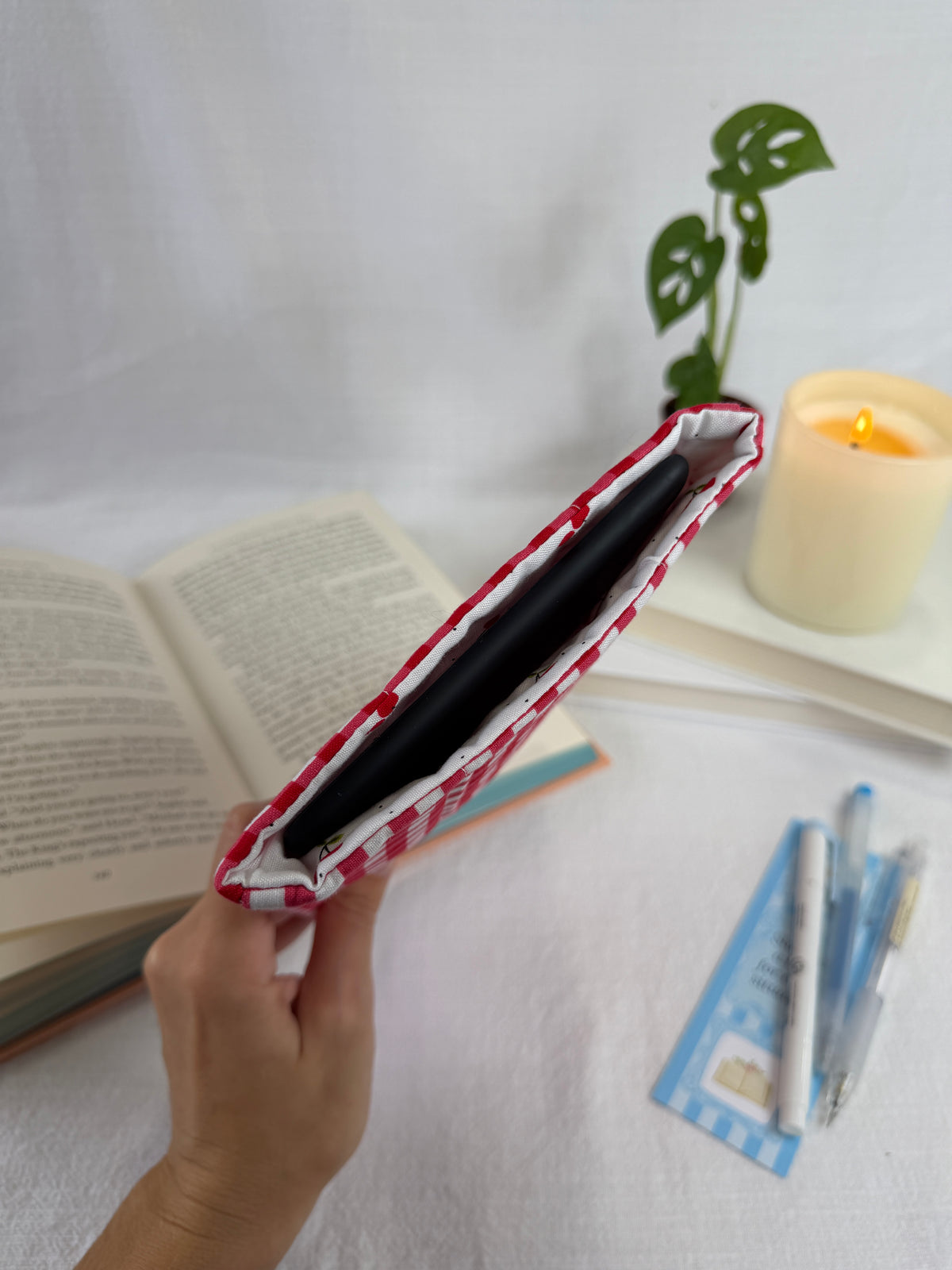 Red Gingham Book Sleeve