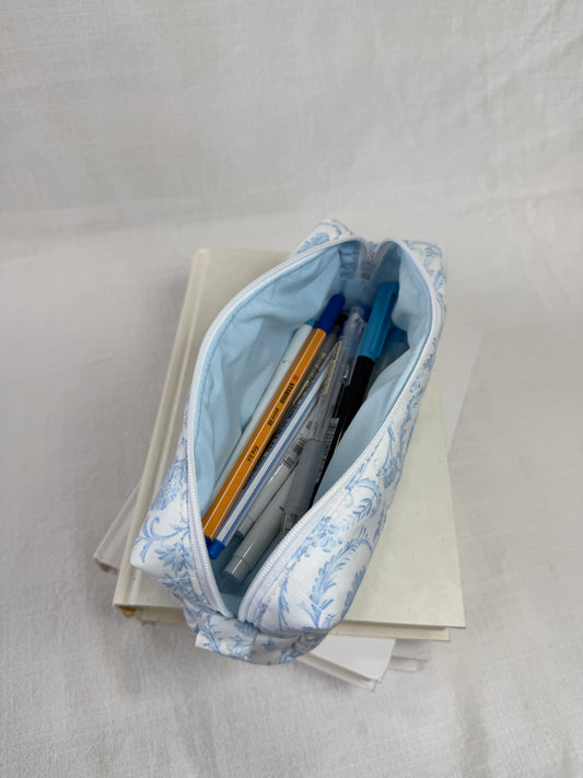 Vintage Blue Pencil Pouch