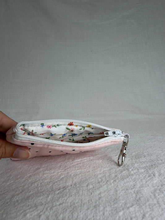 Polkadots on Pink Keychain Wallet