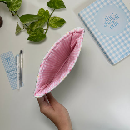 Pastel Floral Quilted Book Sleeve